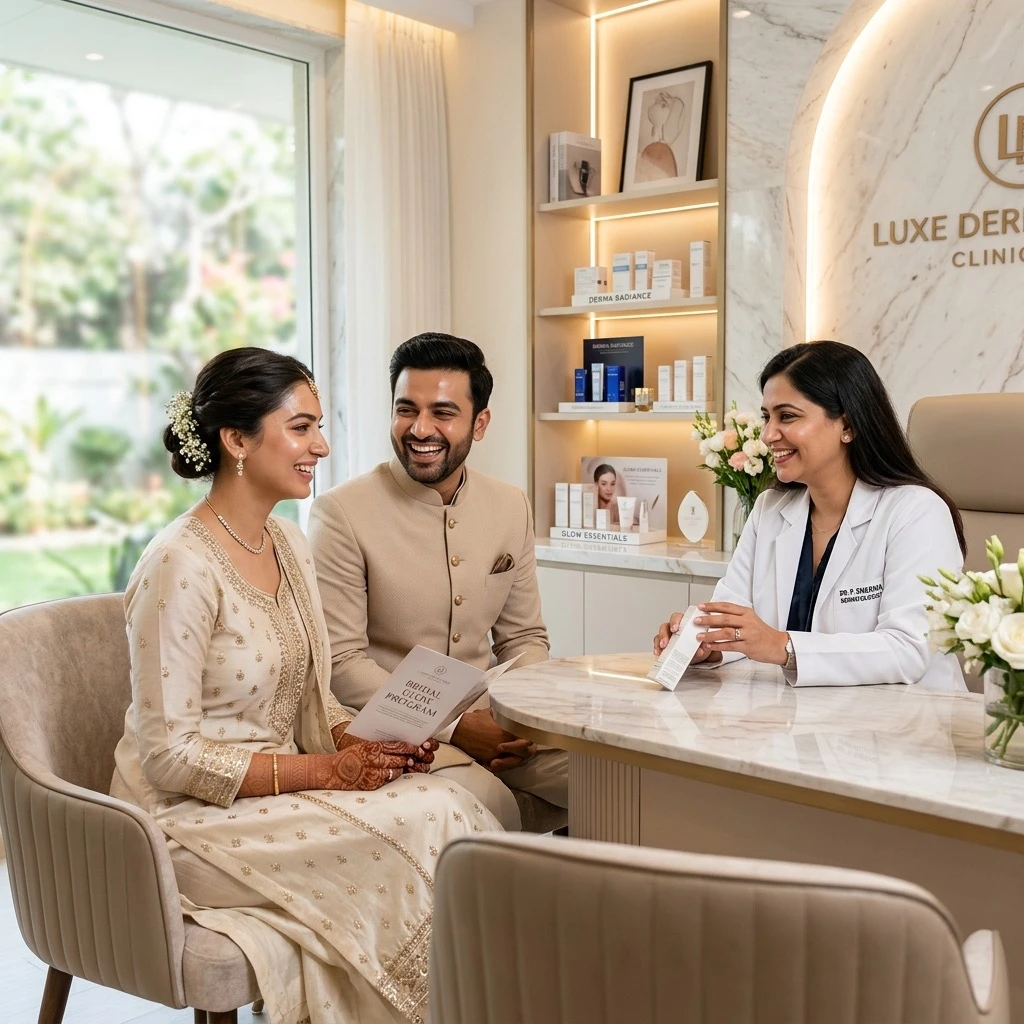 Pre-wedding Bride and Groom skincare package treatment at Murlidhar Skin Clinics